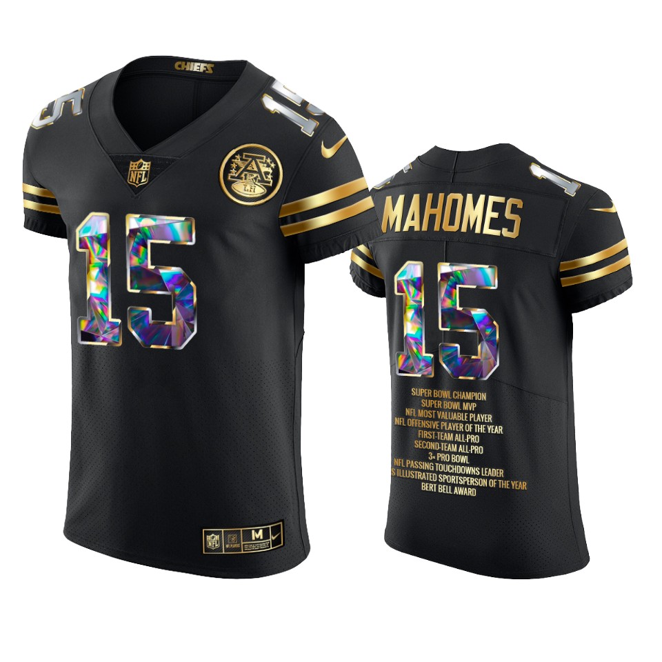 chiefs patrick mahomes black career highlights diamond jersey