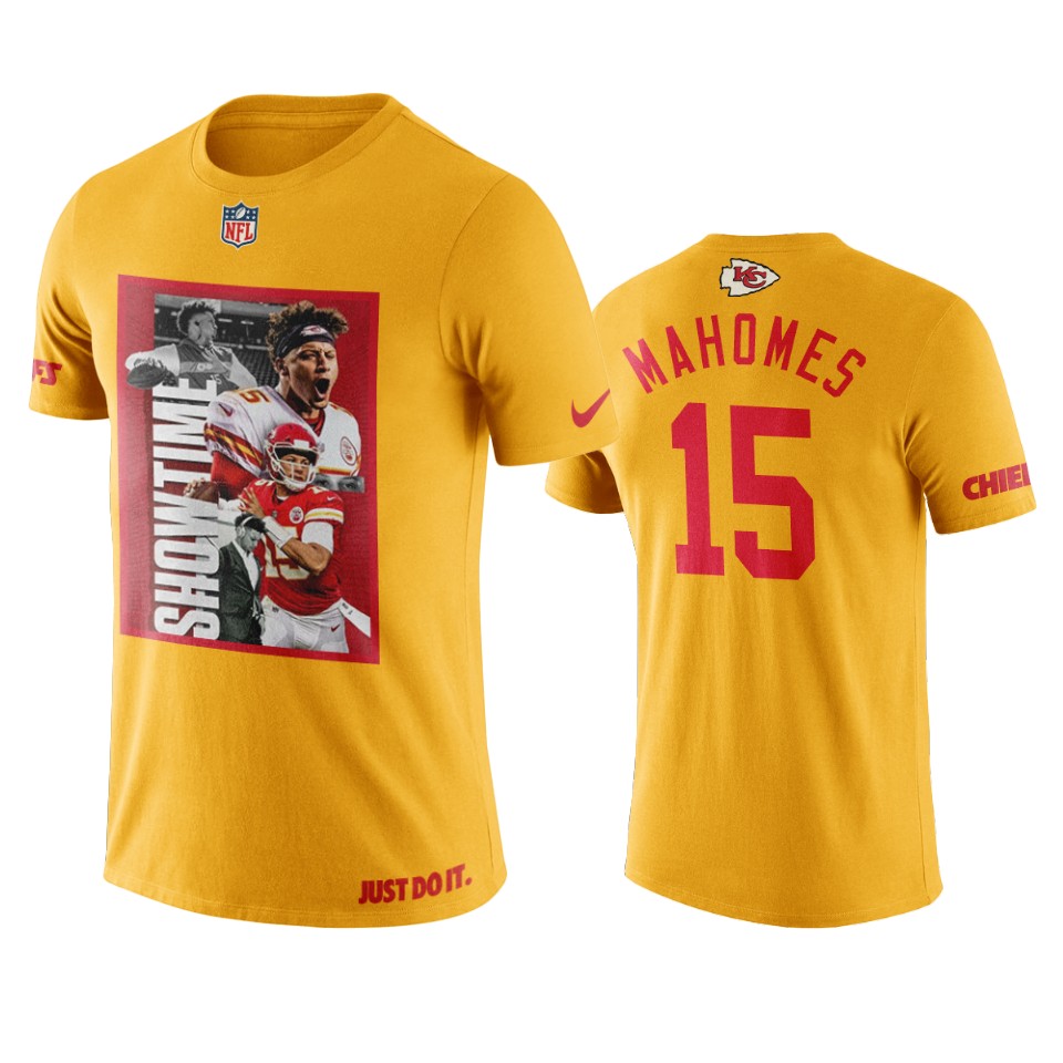 chiefs patrick mahomes gold art print showtime t shirt