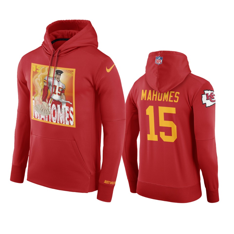 chiefs patrick mahomes red comic hoodie