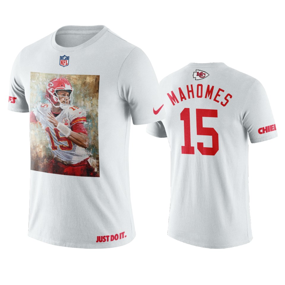 chiefs patrick mahomes white art print artwork t shirt
