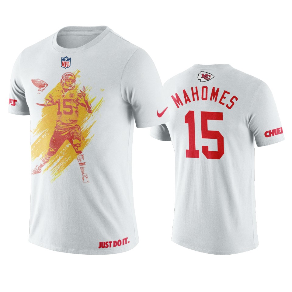 chiefs patrick mahomes white art print water color t shirt