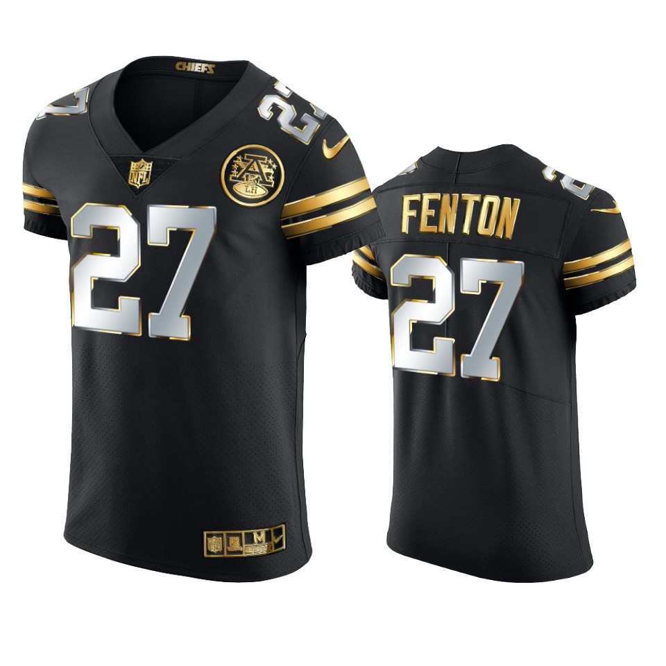 chiefs rashad fenton black 2020 21 golden edition elite jersey