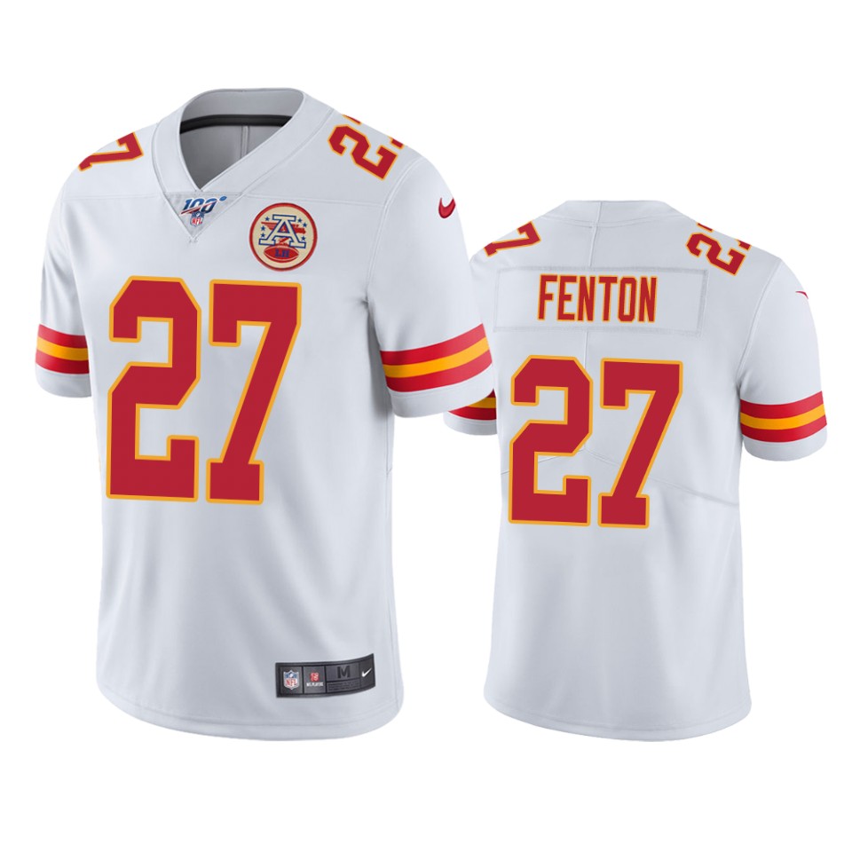 chiefs rashad fenton white limited 100th season jersey