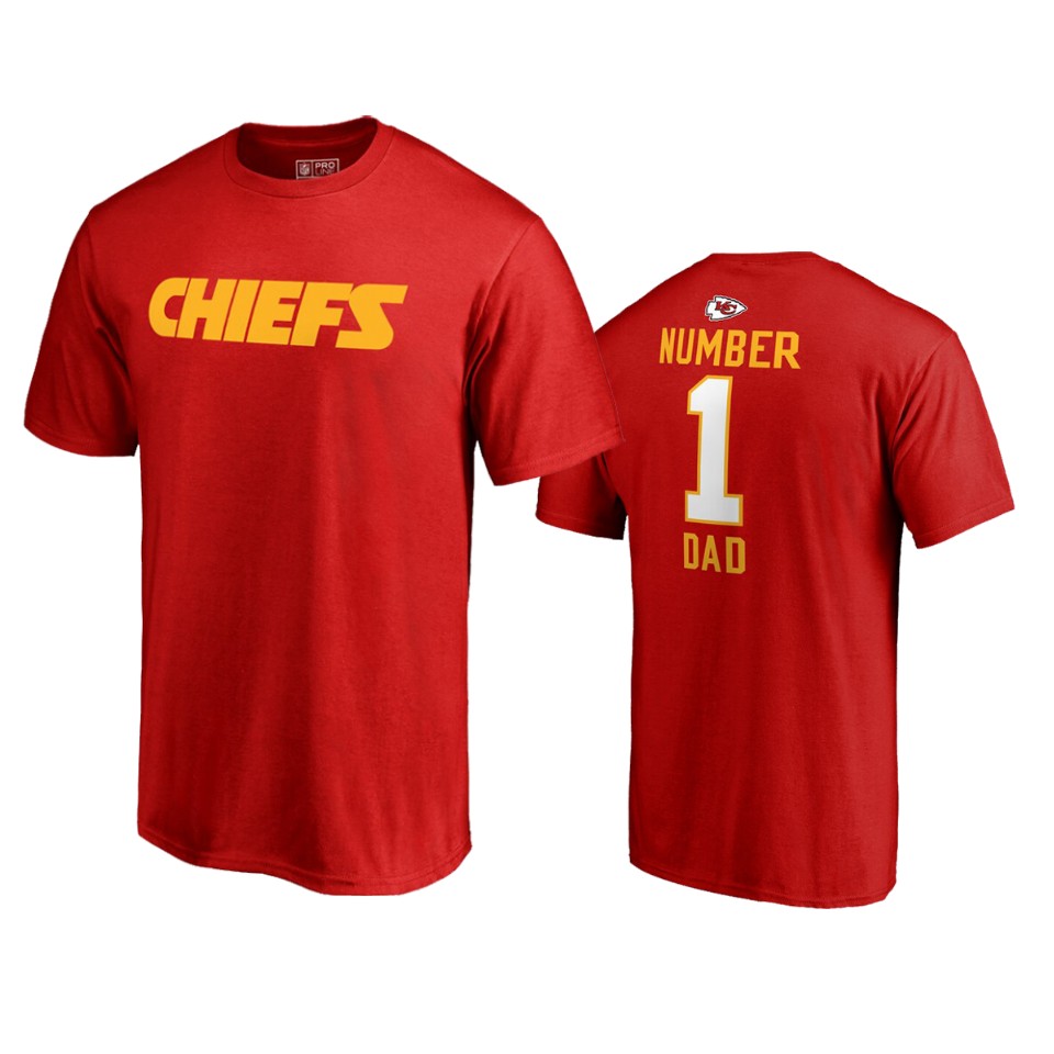 chiefs red 2019 father's day number 1 dad t shirt