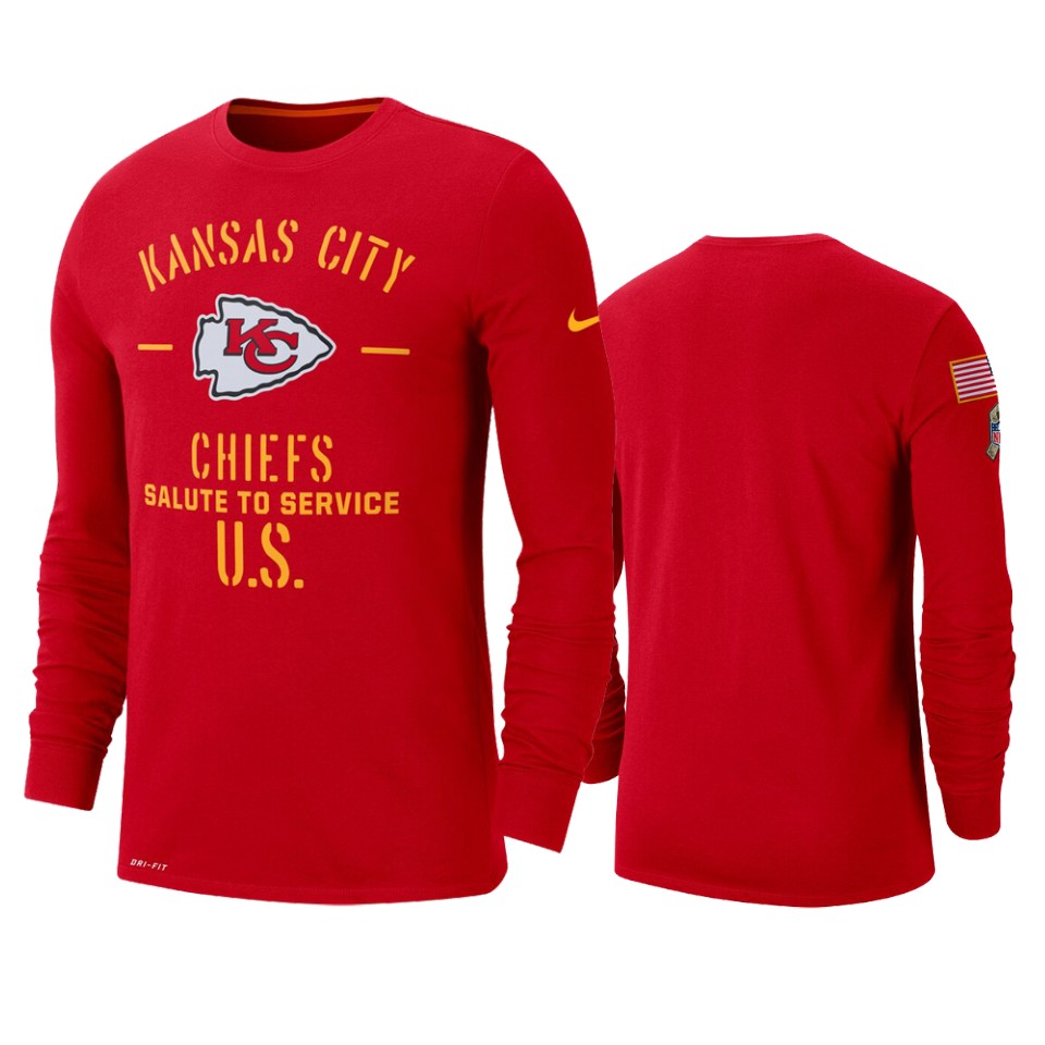 chiefs red 2019 salute to service sideline long sleeve t shirt