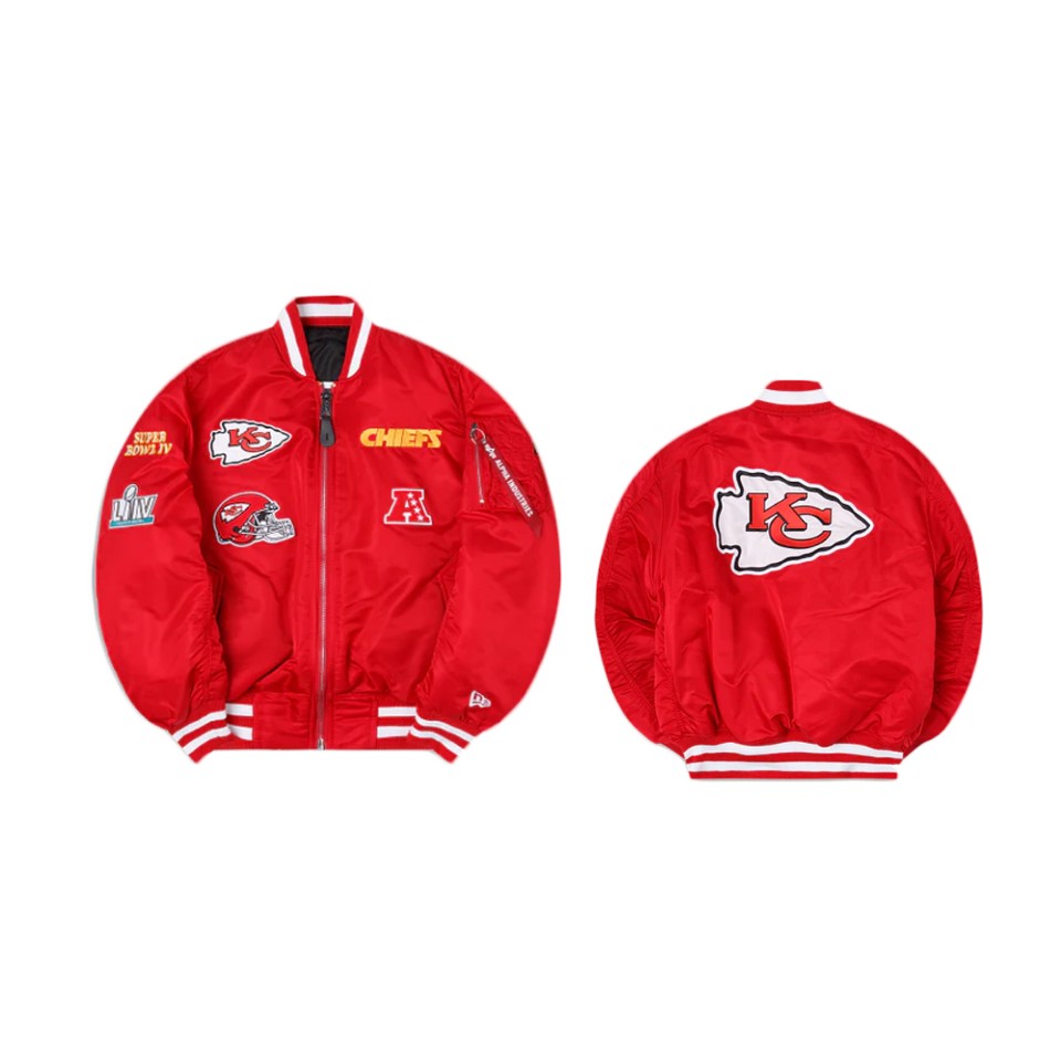 chiefs red alpha industries ma 1 bomber jacket
