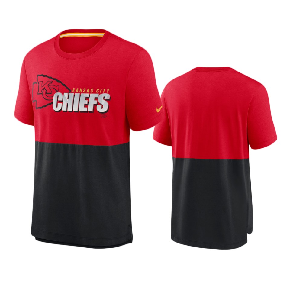 chiefs red black fan gear colorblock t shirt