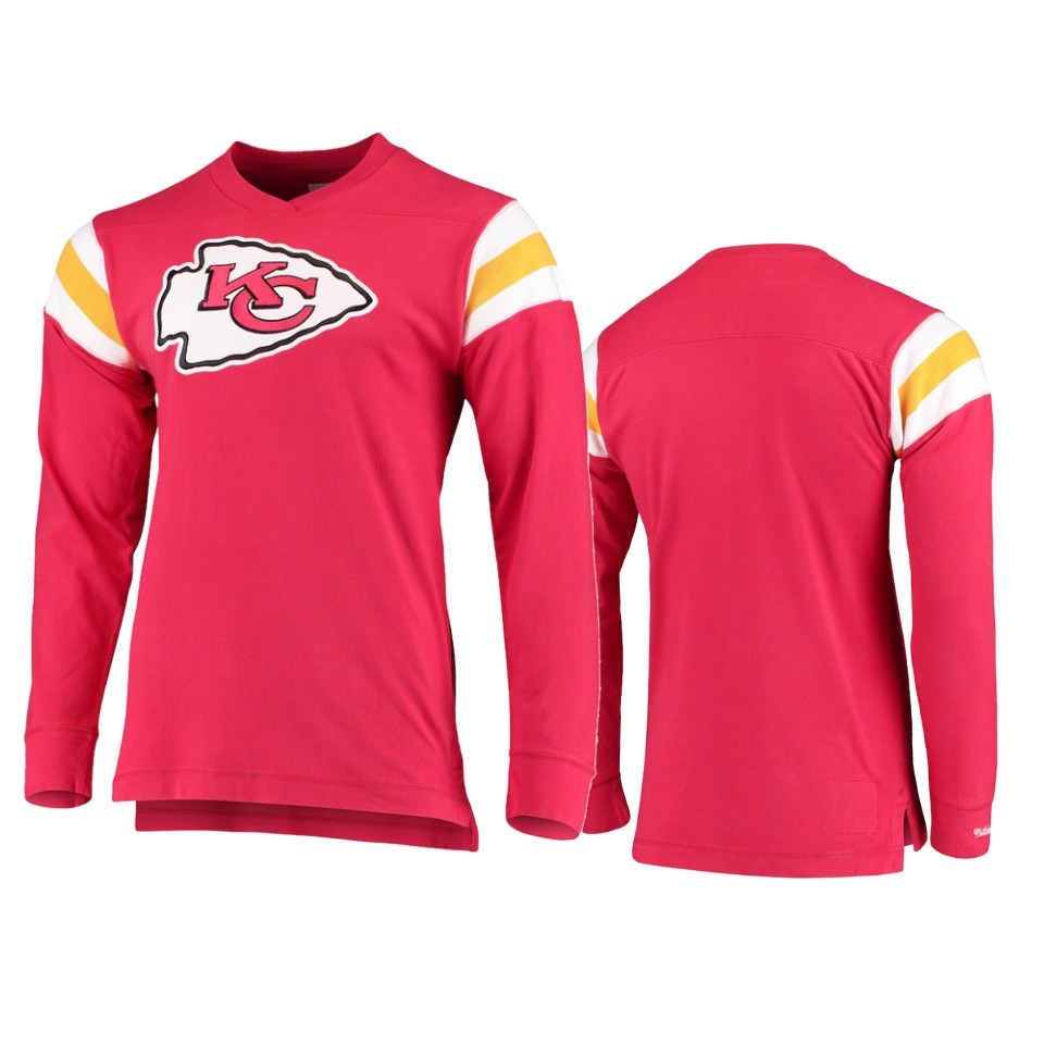 chiefs red captain v neck t shirt