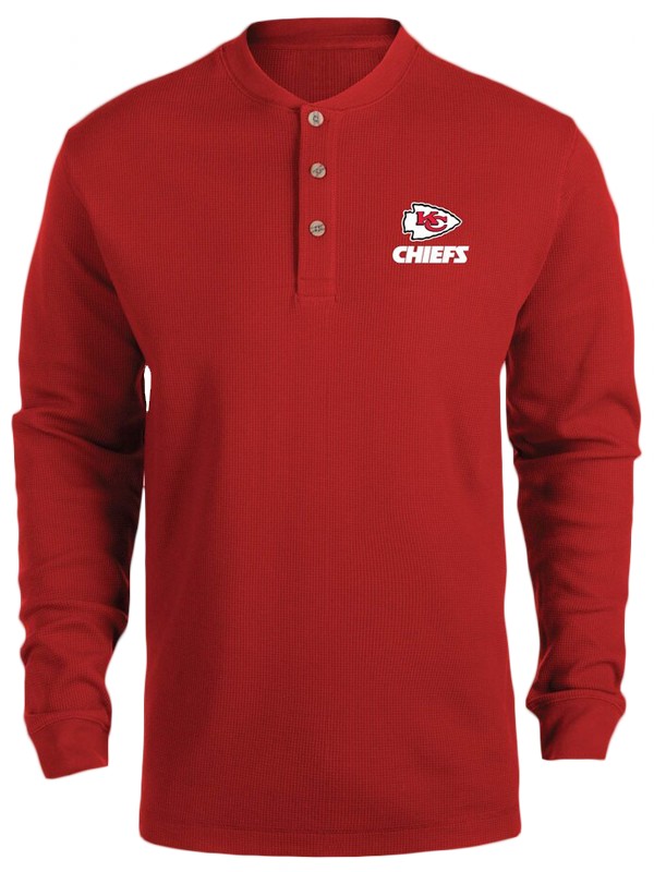 chiefs red maverick thermal henley t shirt