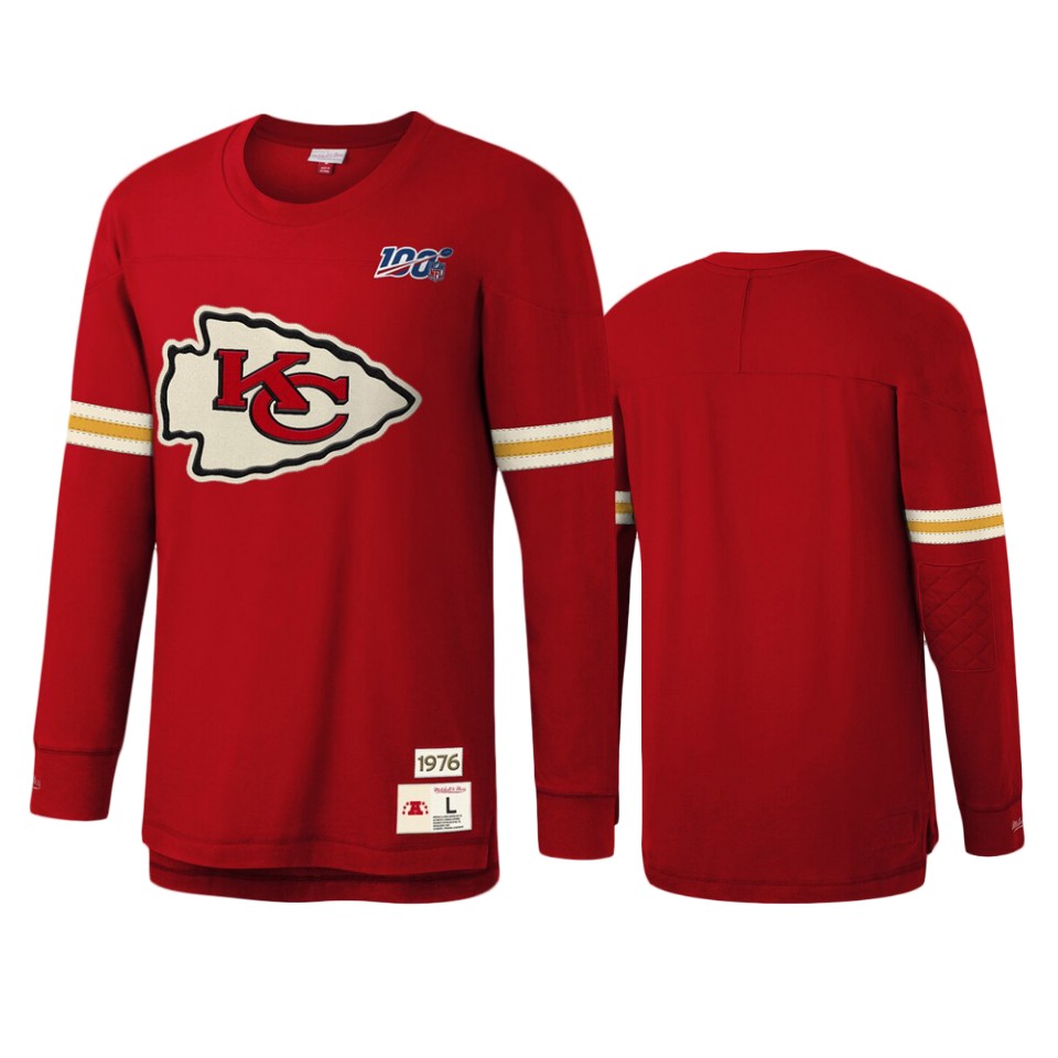 chiefs red nfl 100 long sleeve t shirt