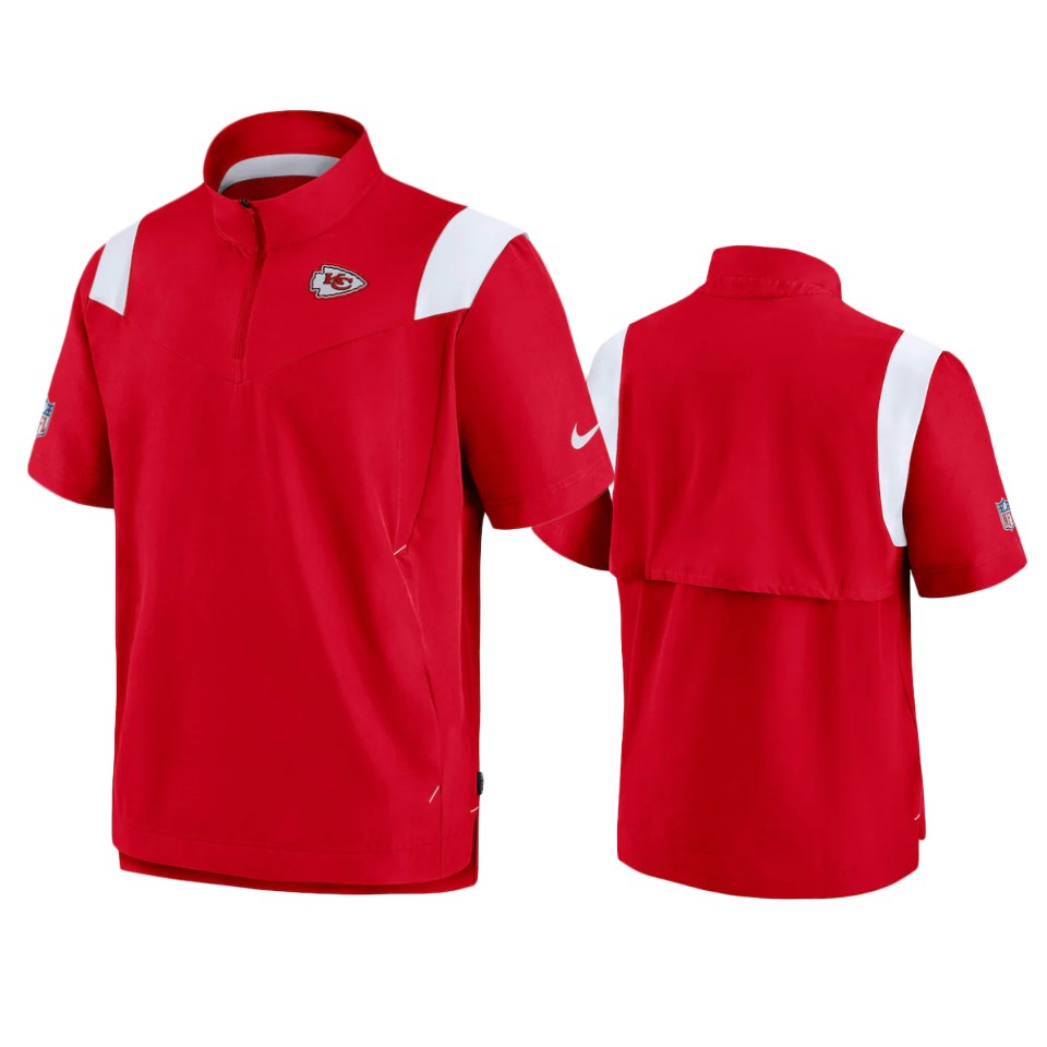 chiefs red sideline coaches quarter zip jacket