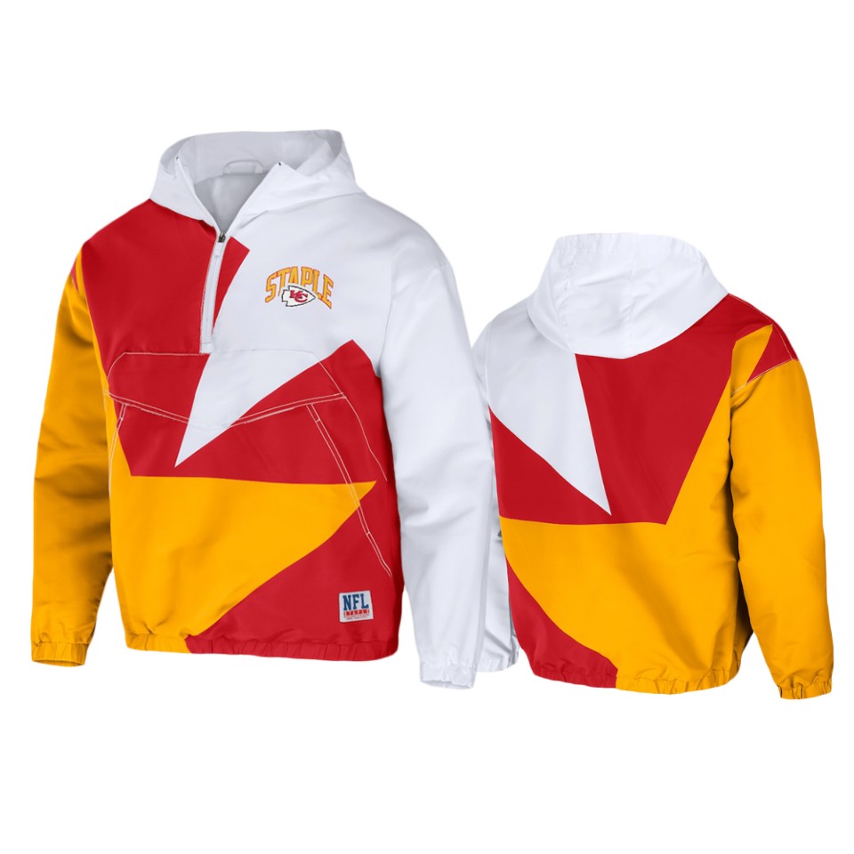 chiefs red staple all over print quarter zip jacket