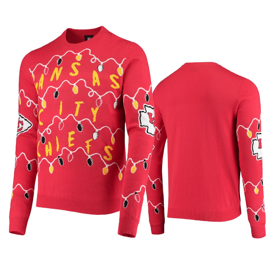 chiefs red ugly light up sweater