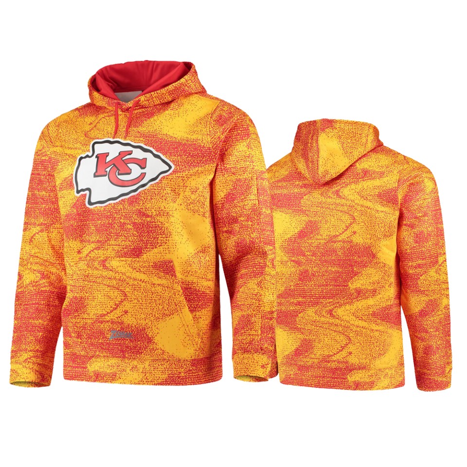 chiefs red yellow static pullover hoodie