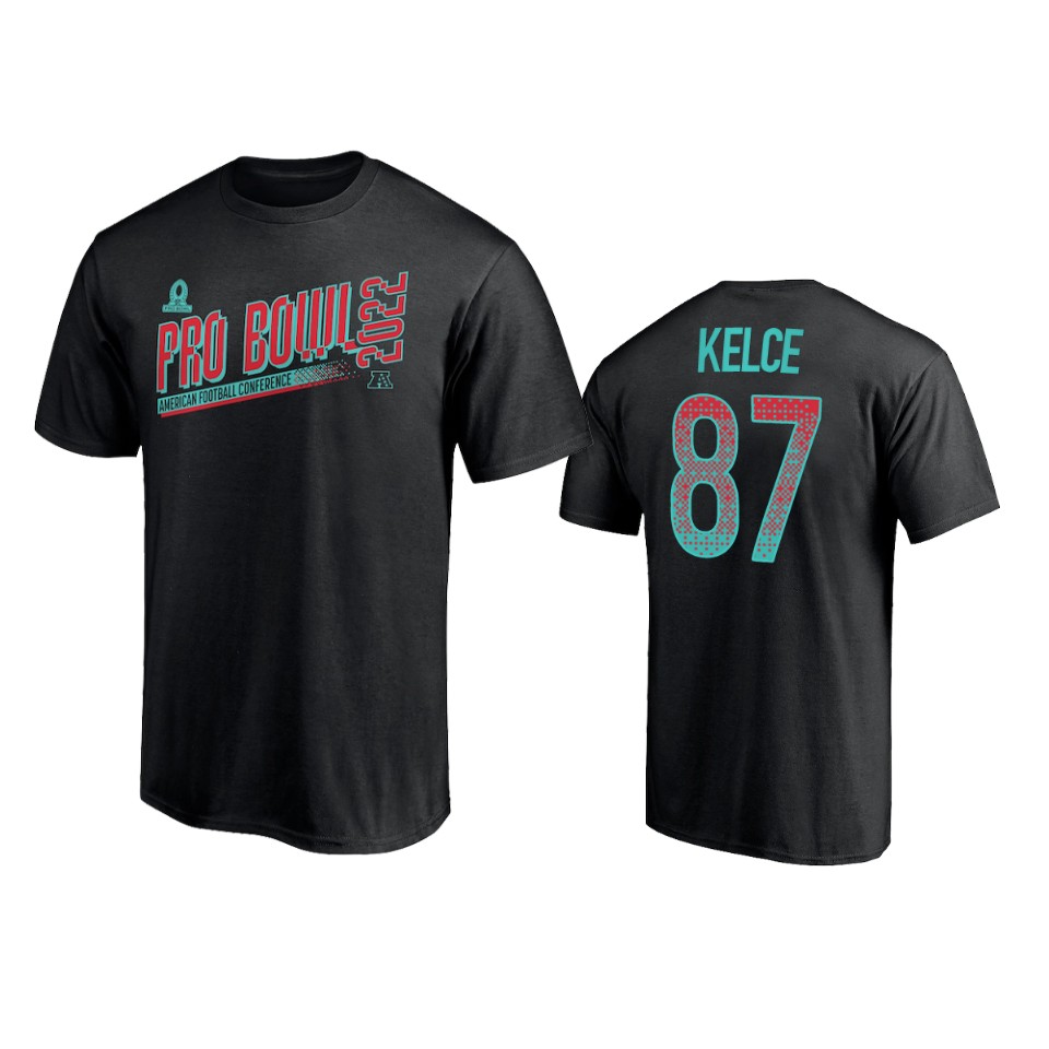 chiefs travis kelce black 2022 afc pro bowl t shirt