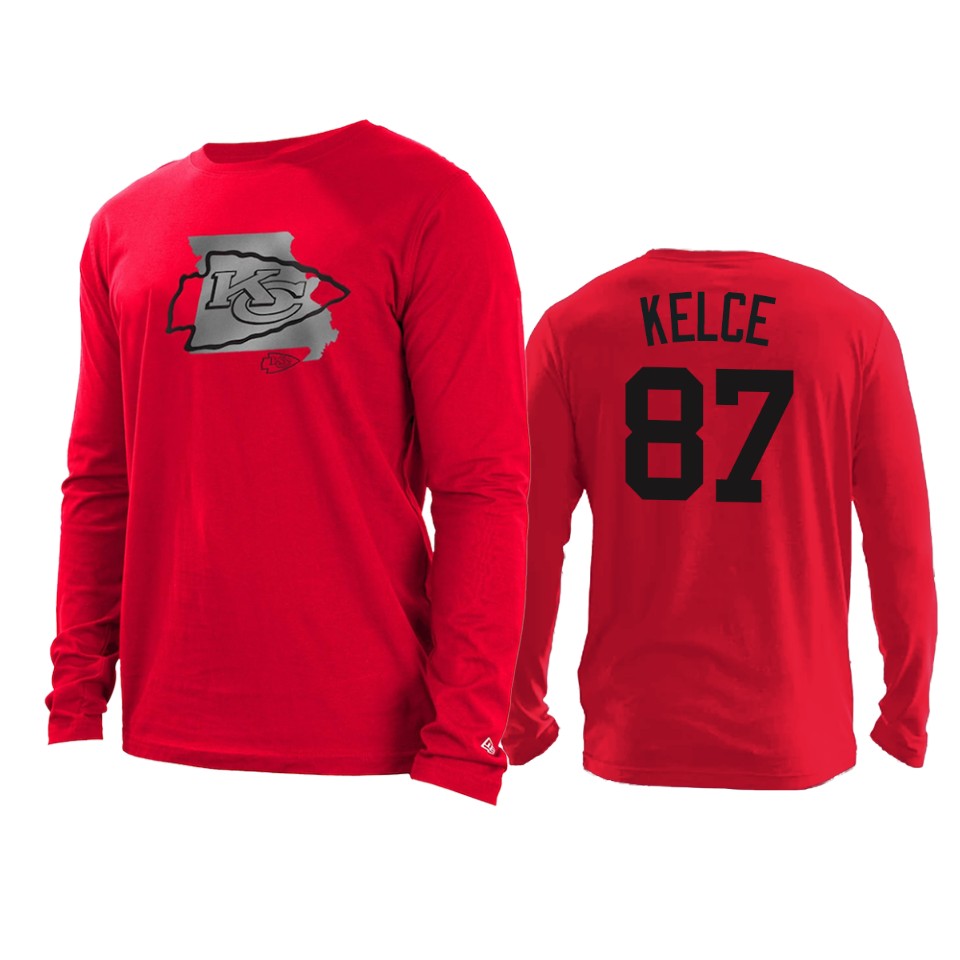 chiefs travis kelce red state long sleeve t shirt