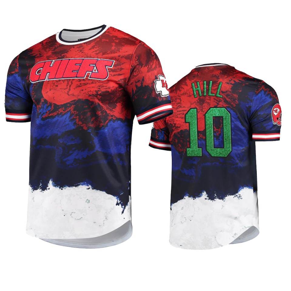 chiefs tyreek hill navy red americana dip dye t shirt