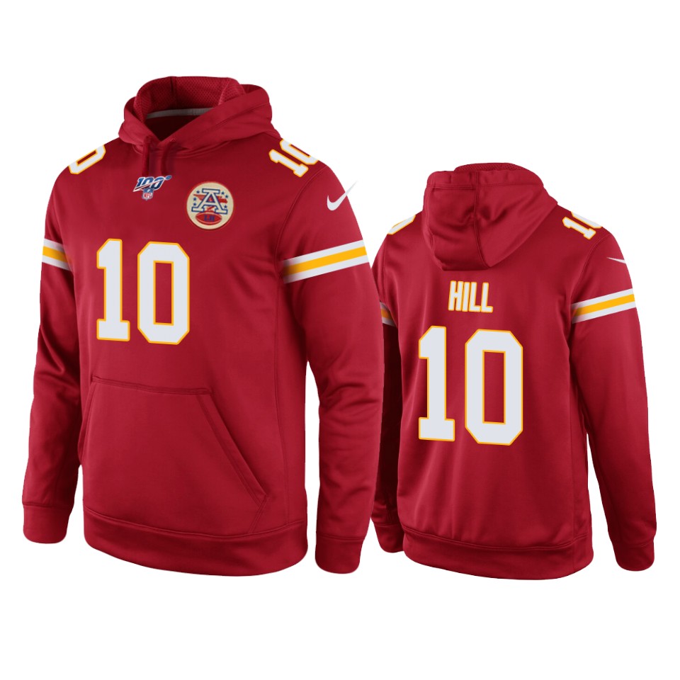 chiefs tyreek hill red game 100th season hoodie