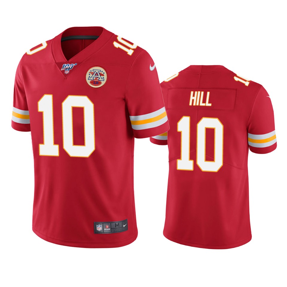 chiefs tyreek hill red limited 100th season jersey
