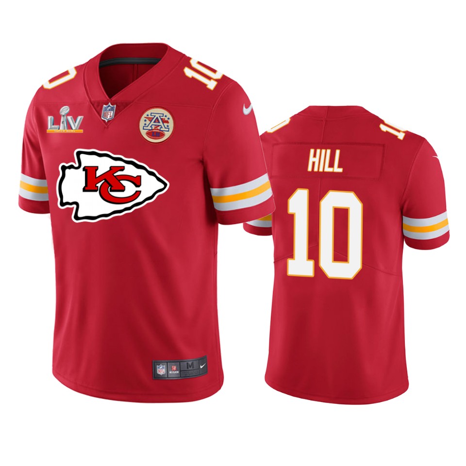 chiefs tyreek hill red super bowl lv team logo jersey