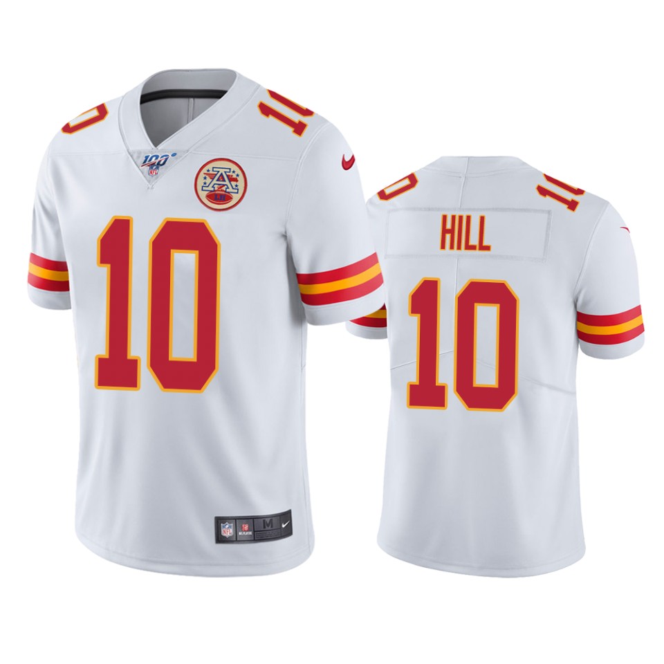 chiefs tyreek hill white limited 100th season jersey