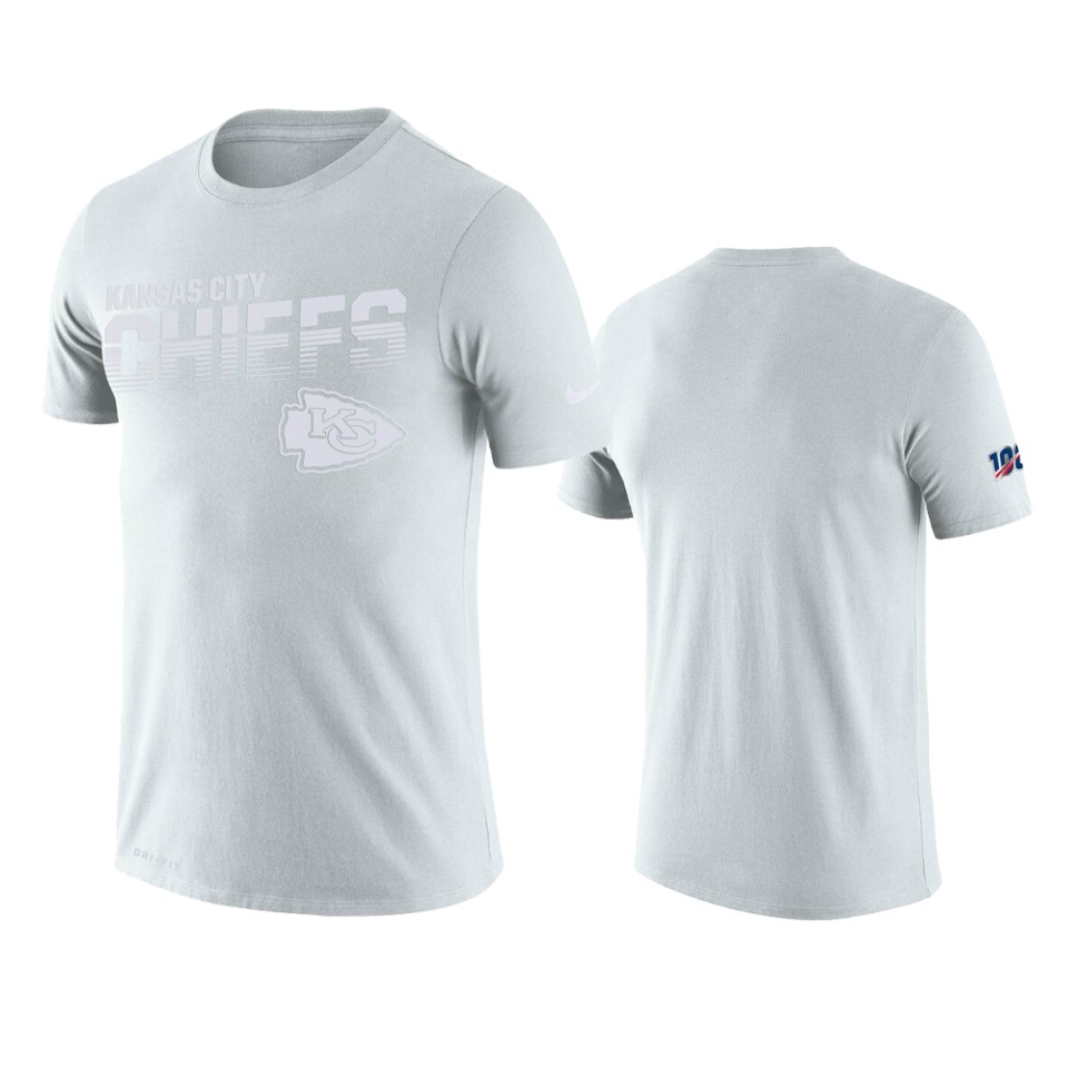 chiefs white nfl 100 2019 sideline platinum tee