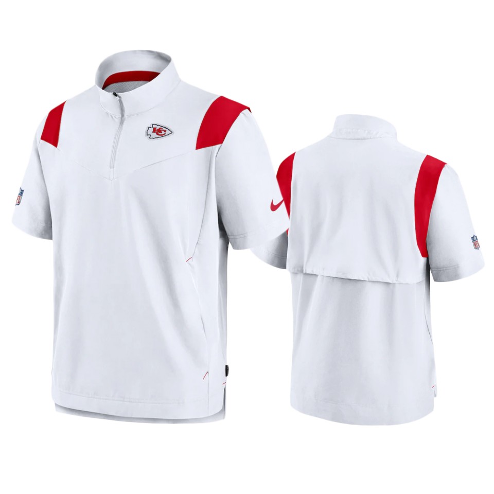 chiefs white sideline coaches quarter zip jacket