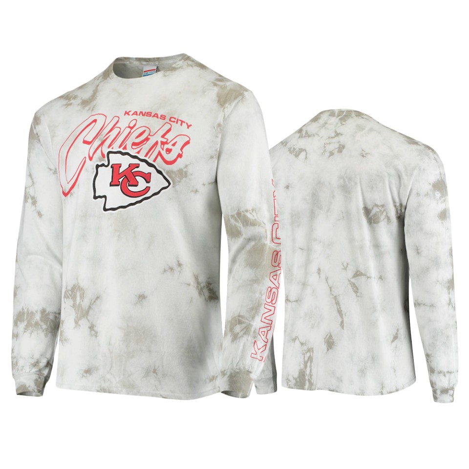 chiefs white tie dye long sleeve t shirt