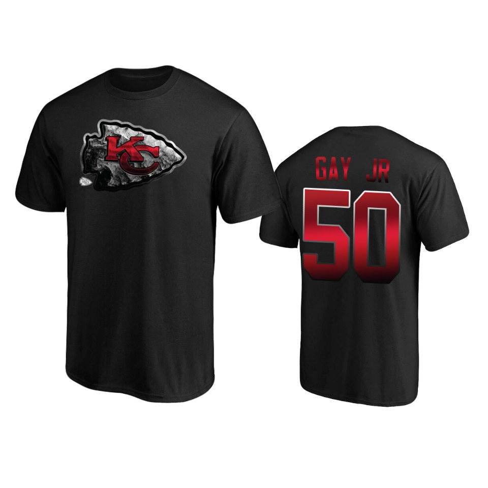chiefs willie gay jr. black midnight mascot logo t shirt