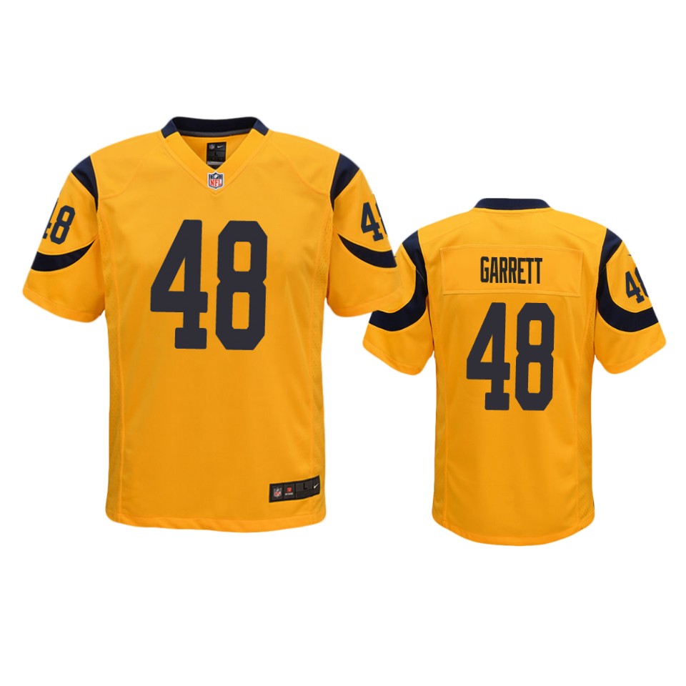 chris garrett rams gold color rush game jersey