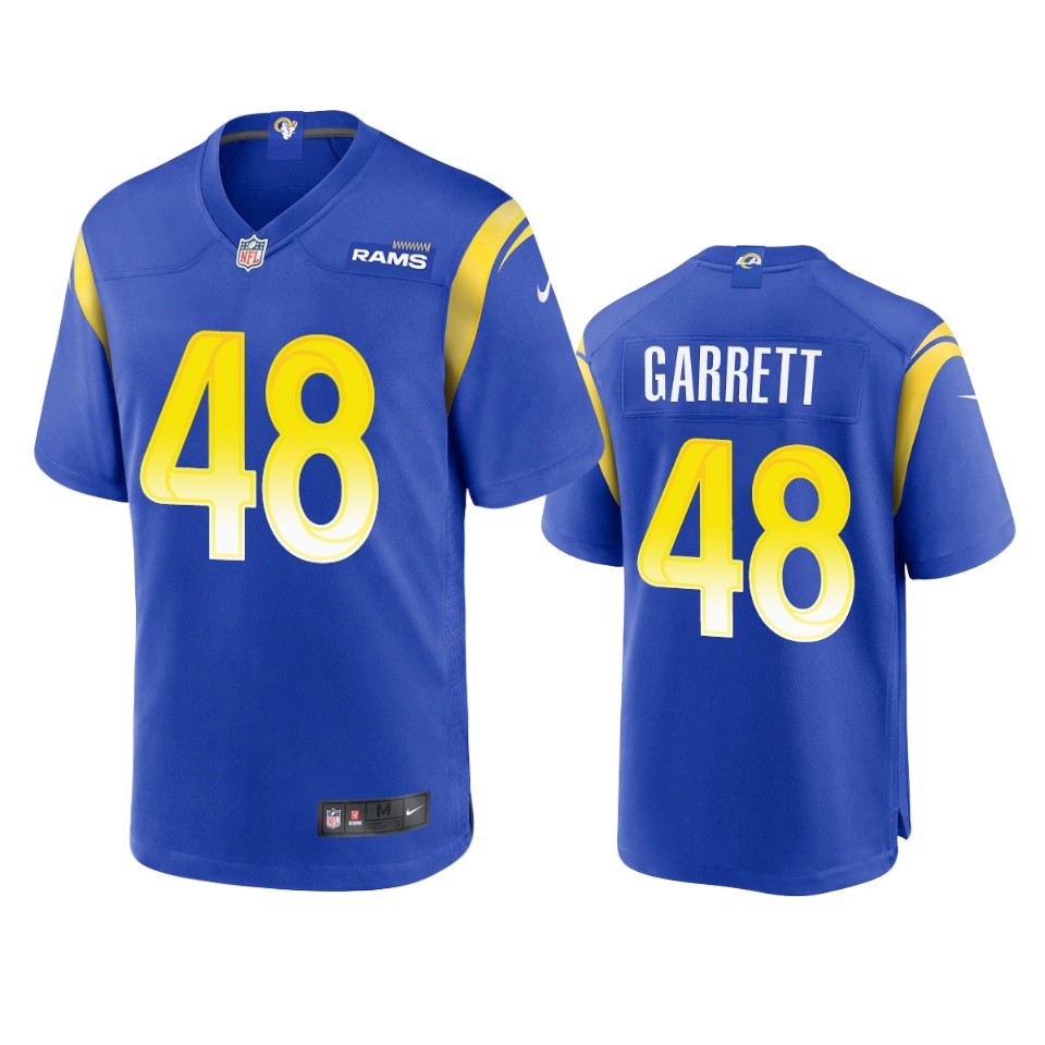 chris garrett rams royal game jersey 0a