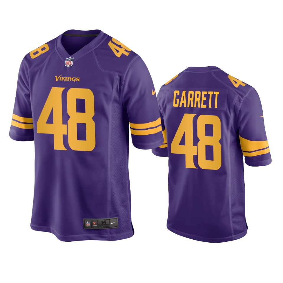 chris garrett vikings purple alternate game jersey