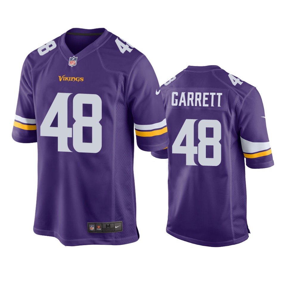 chris garrett vikings purple game jersey