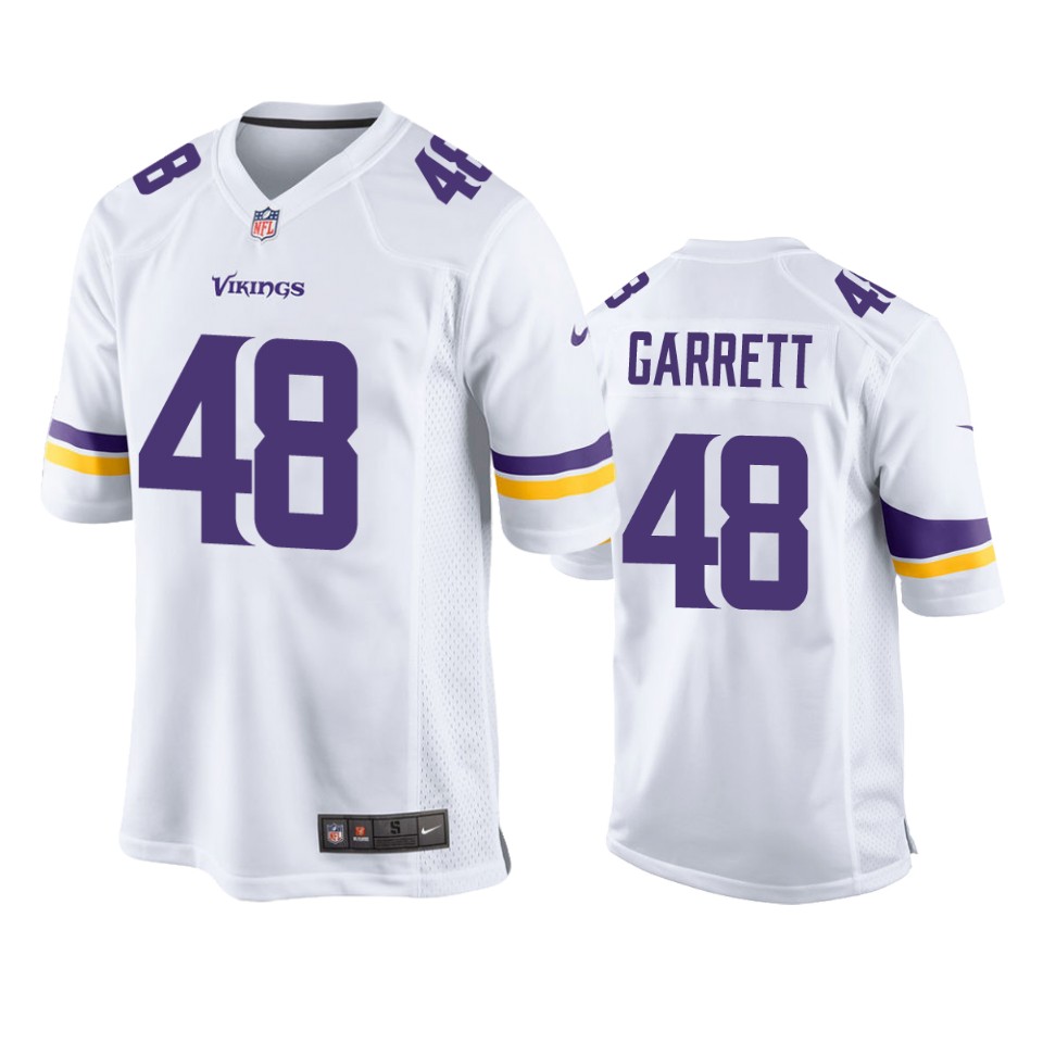 chris garrett vikings white game jersey