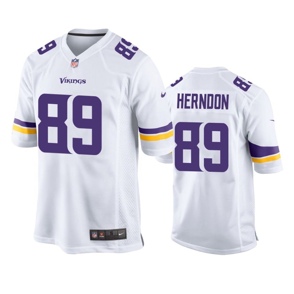 chris herndon vikings white game jersey