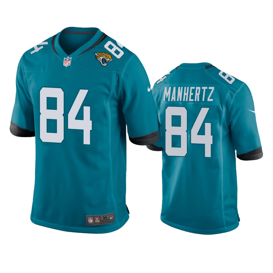 chris manhertz jaguars teal game jersey