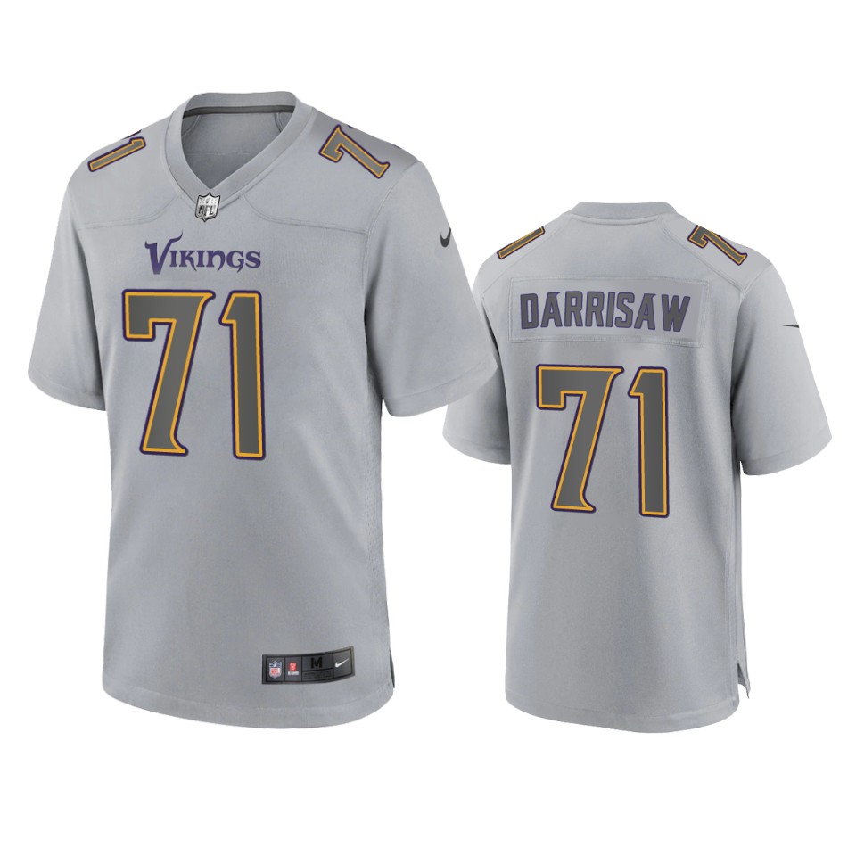 christian darrisaw vikings atmosphere fashion game gray jersey