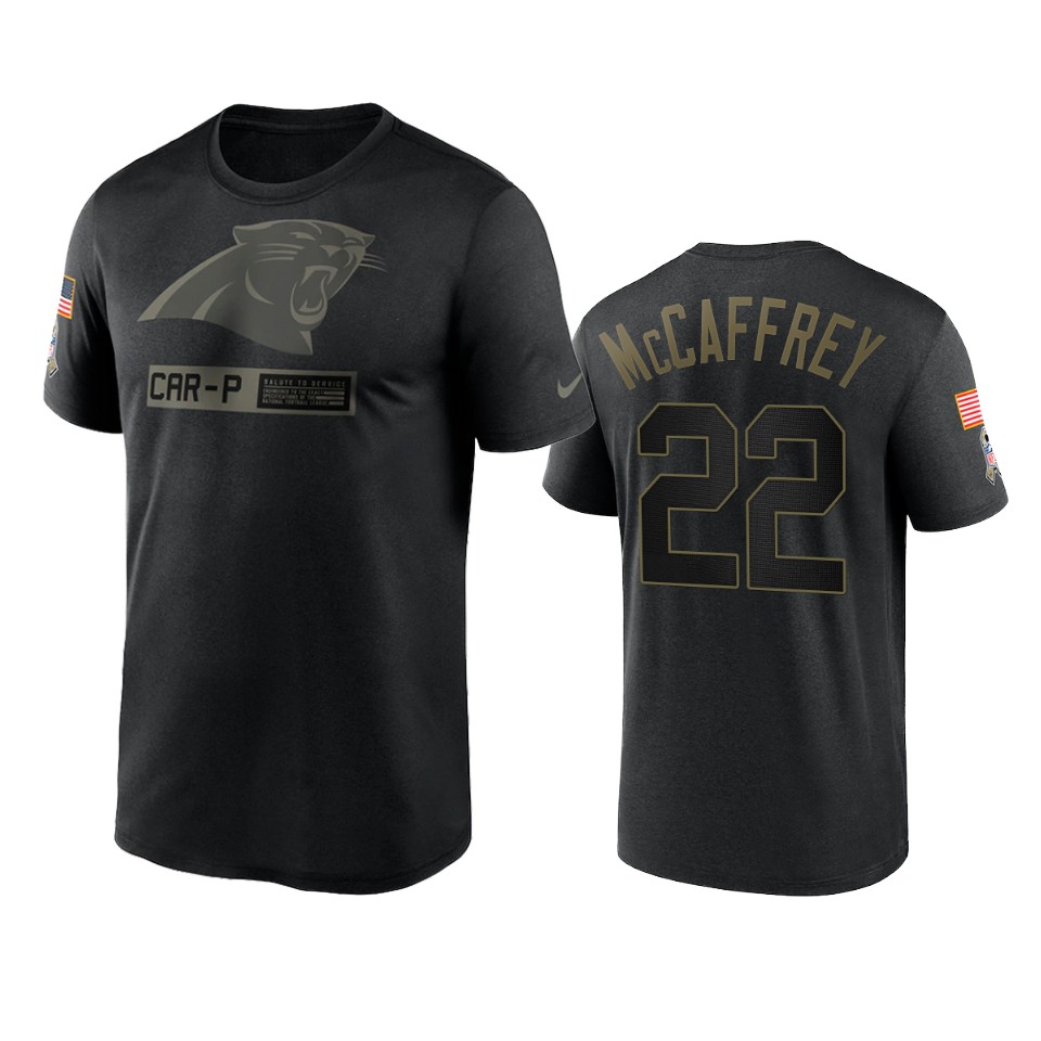christian mccaffrey panthers black 2020 salute to service team logo t shirt
