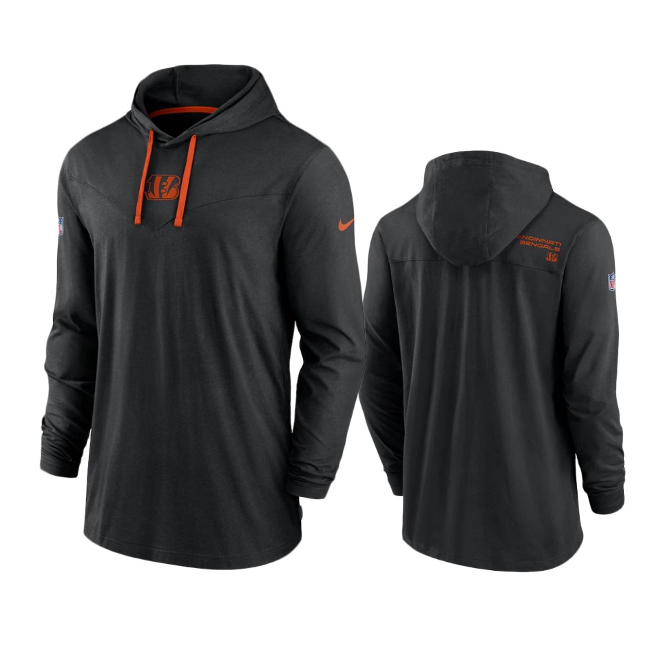 cincinnati bengals black sideline performance hoodie tri blend t shirt