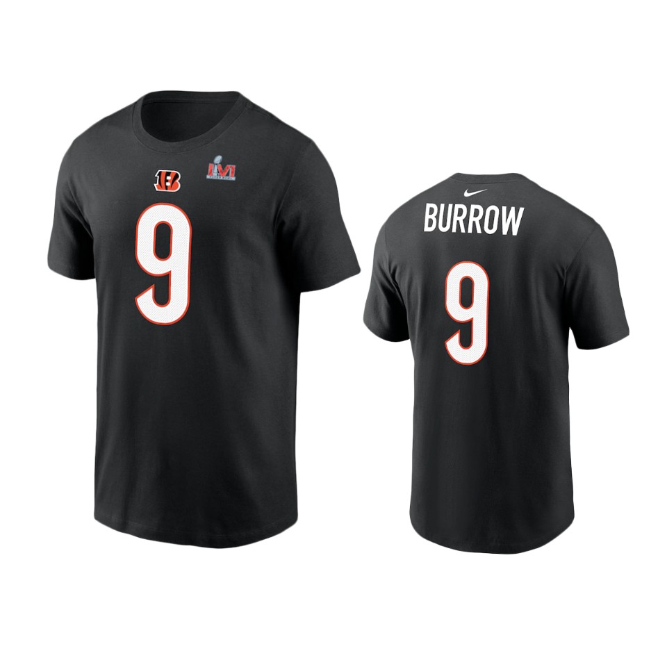 cincinnati bengals joe burrow black super bowl lvi t shirt