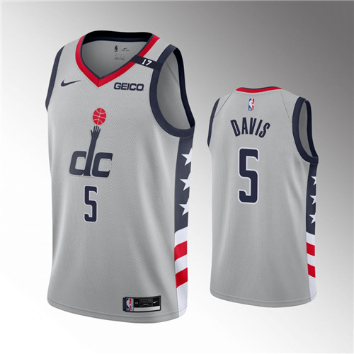 Washington Wizards Johnny Davis City Edition Gray stitched Jersey #5