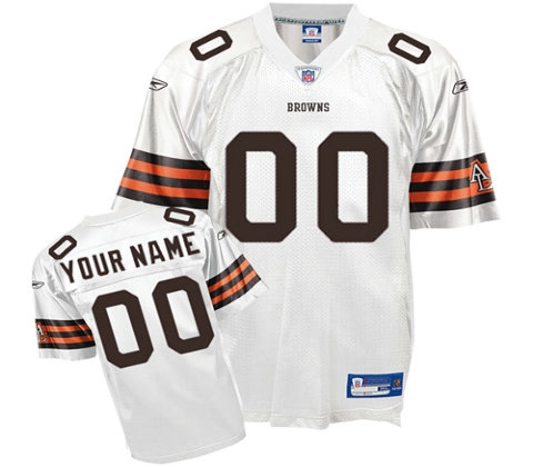 cleveland browns customized replica white jerseys