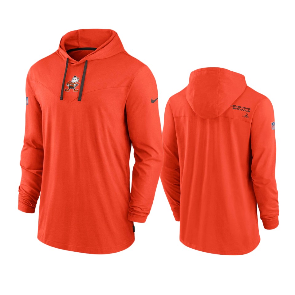 cleveland browns orange sideline performance hoodie tri blend t shirt