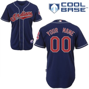 cleveland indians personalized custom blue jersey