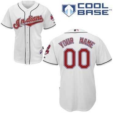 cleveland indians personalized custom white jersey