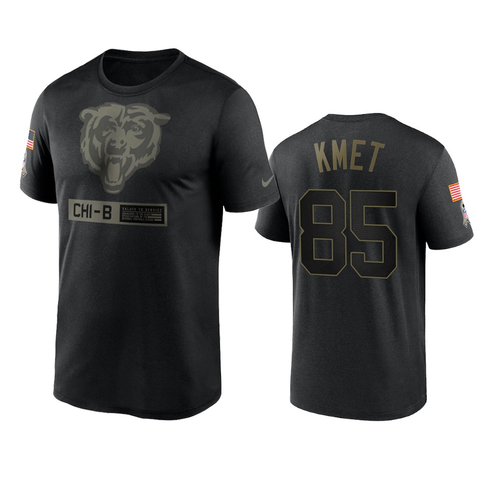 cole kmet bears black 2020 salute to service team logo t shirt