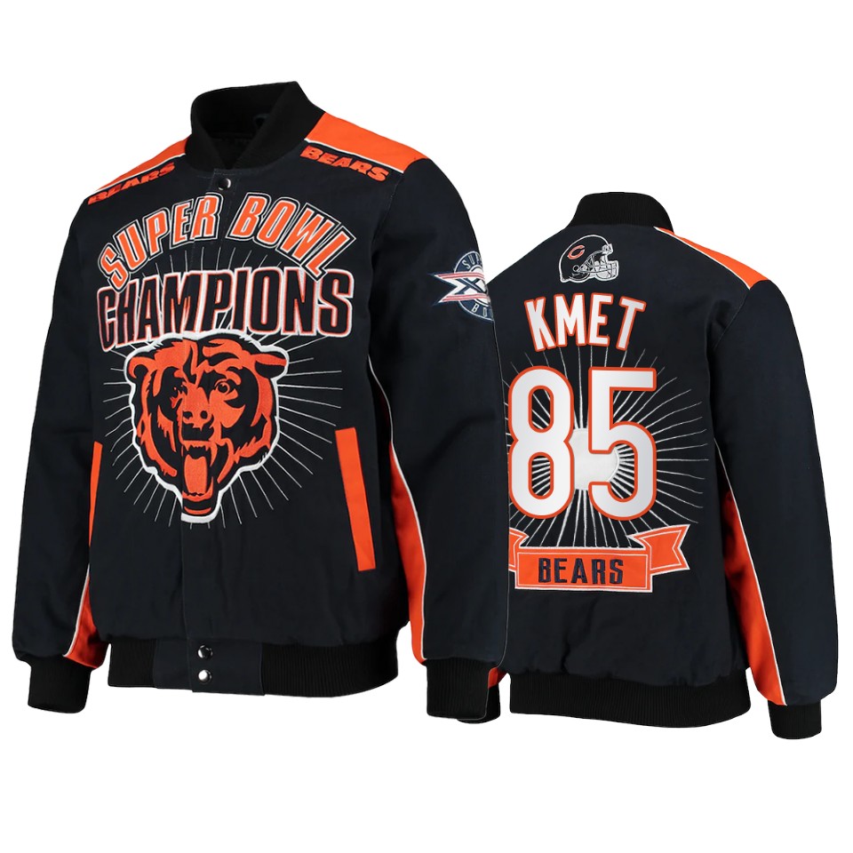 cole kmet bears navy super bowl champions commemorative jacket