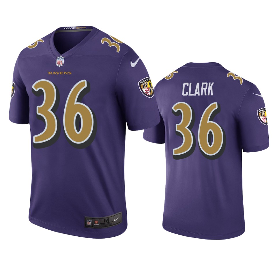 color rush legend ravens chuck clark purple jersey