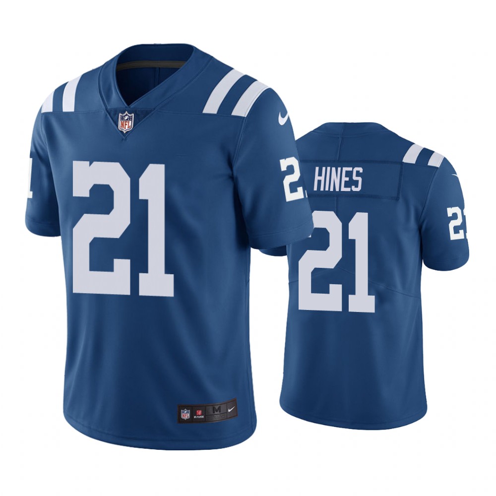 colts 21 nyheim hines royal color rush limited jersey