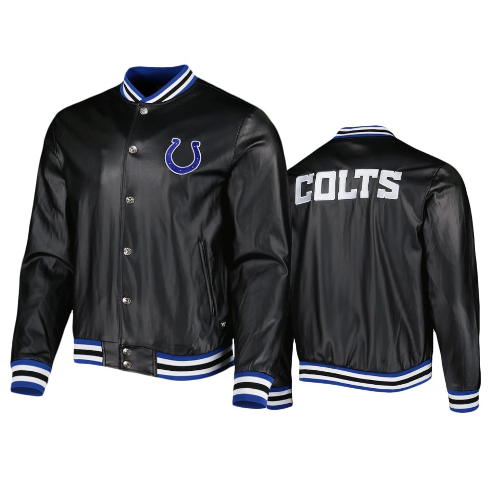colts black metallic bomber jacket